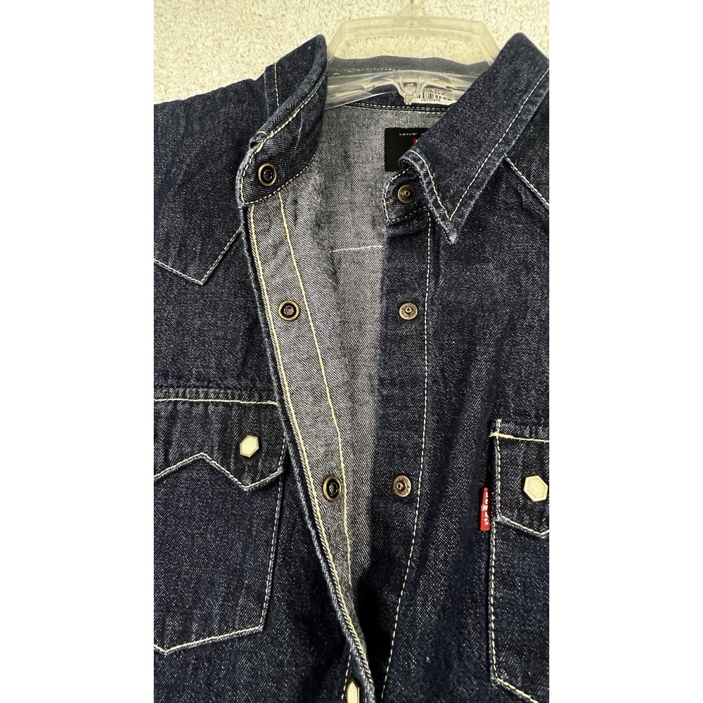 Levi's Shirt Mens L 1998 Universal Studios Wardrobe Denim Western Pearl Snap EUC - Picture 8 of 16